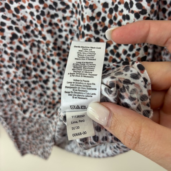 Nation LTD Loren Printed Balloon Sleeve Top In Spotted Print Women’s Size XS - Picture 7 of 8